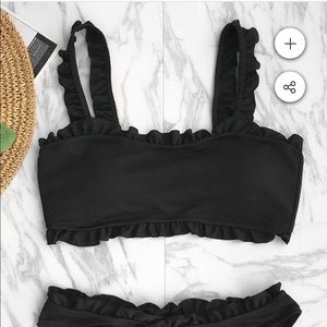 Cupshe black ruffle bikini